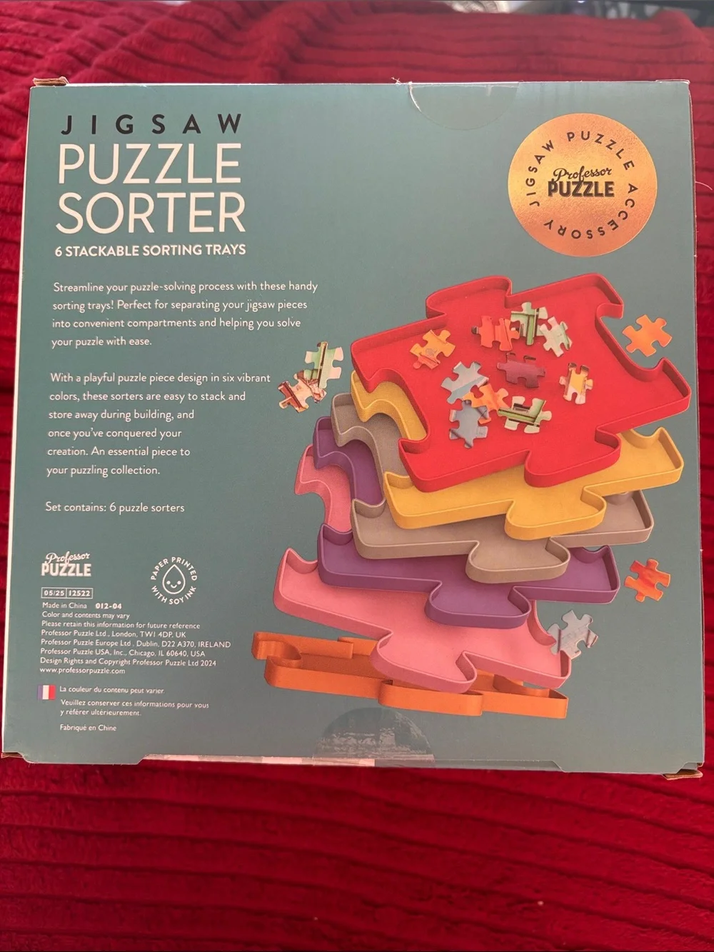 Professor Puzzle Jigsaw Puzzle Sorter - Stackable Multicolor Sorting Trays